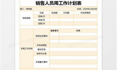 销售员工作计划_销售员工作简短