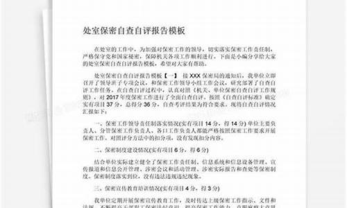 保密自查报告_保密自查报告模板范文